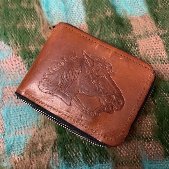 Vintage Leather Tooled Horse Face Wallet - Picture 3 of 10